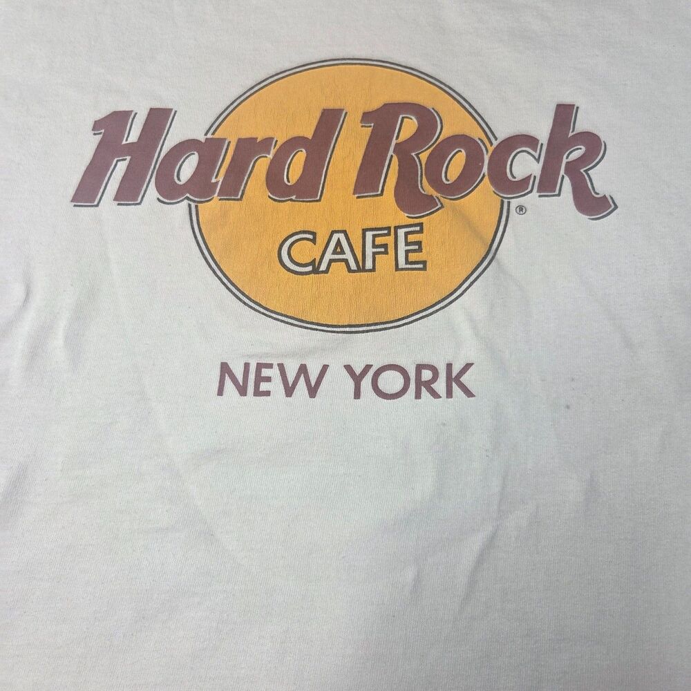 Hard Rock Cafe New York T-Shirt Large White USA Made Vintage Single Stitch